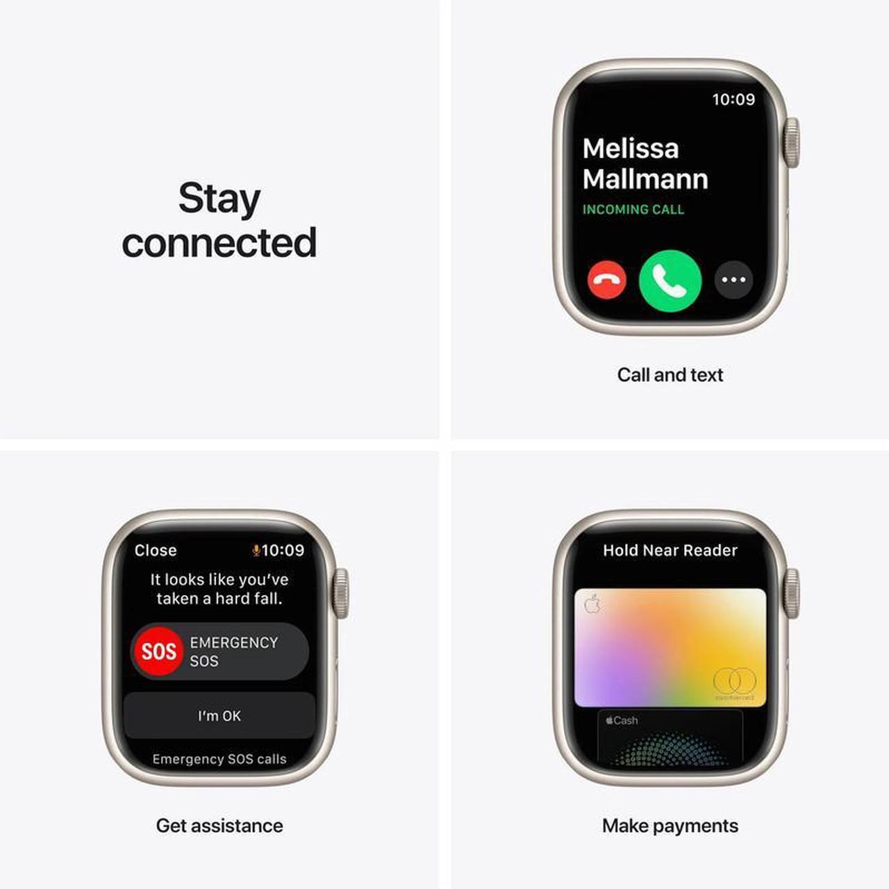 Alt view image 5 of 5 - Apple Apple Watch Series 7 45 mm Fully Unlocked - Starlight GPS + Cellular (Grade A)