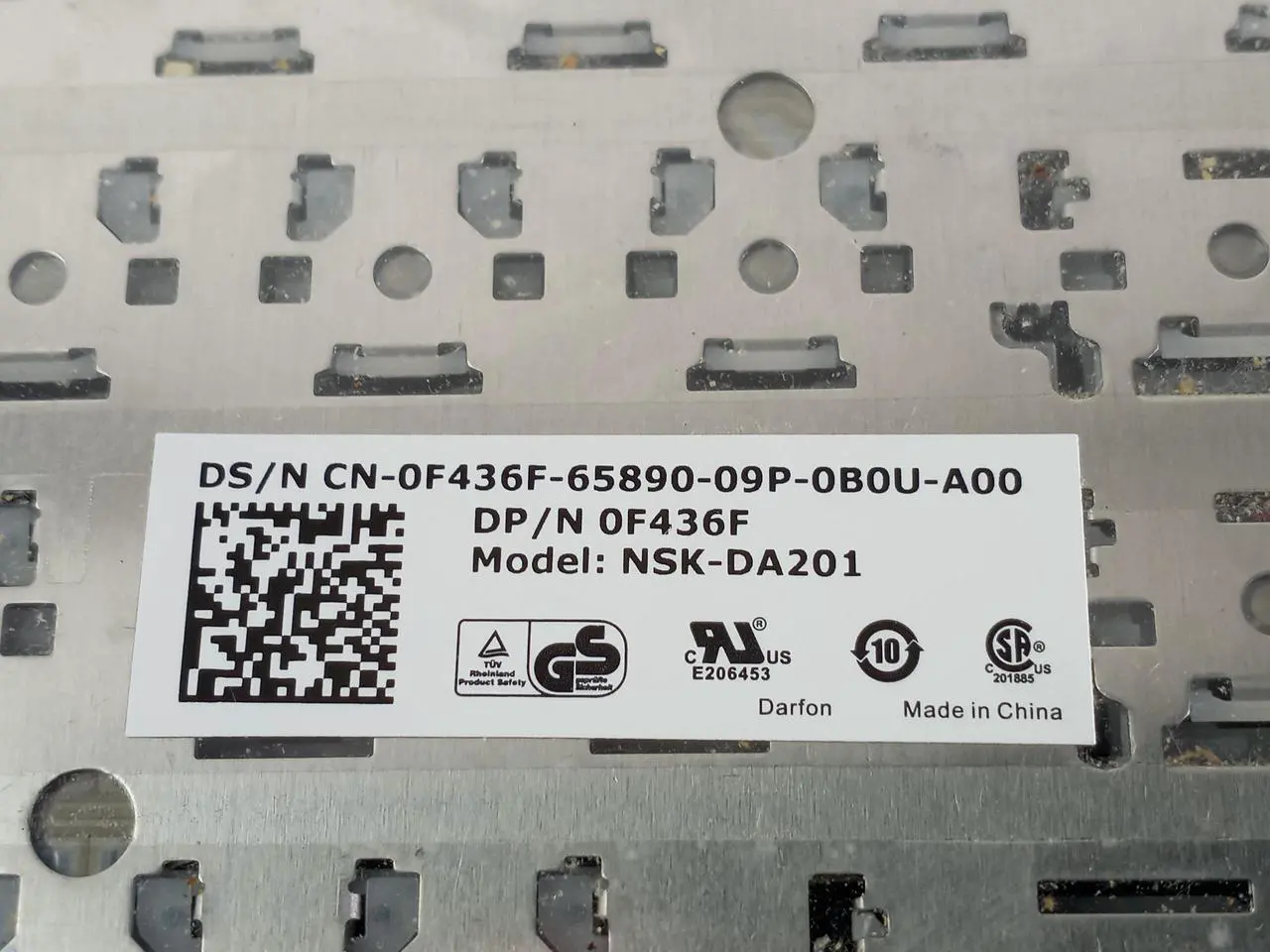 Alt view image 6 of 8 - Dell F436F NSK-DA201 Laptop Keyboard for Latitude XT / Latitude XT2