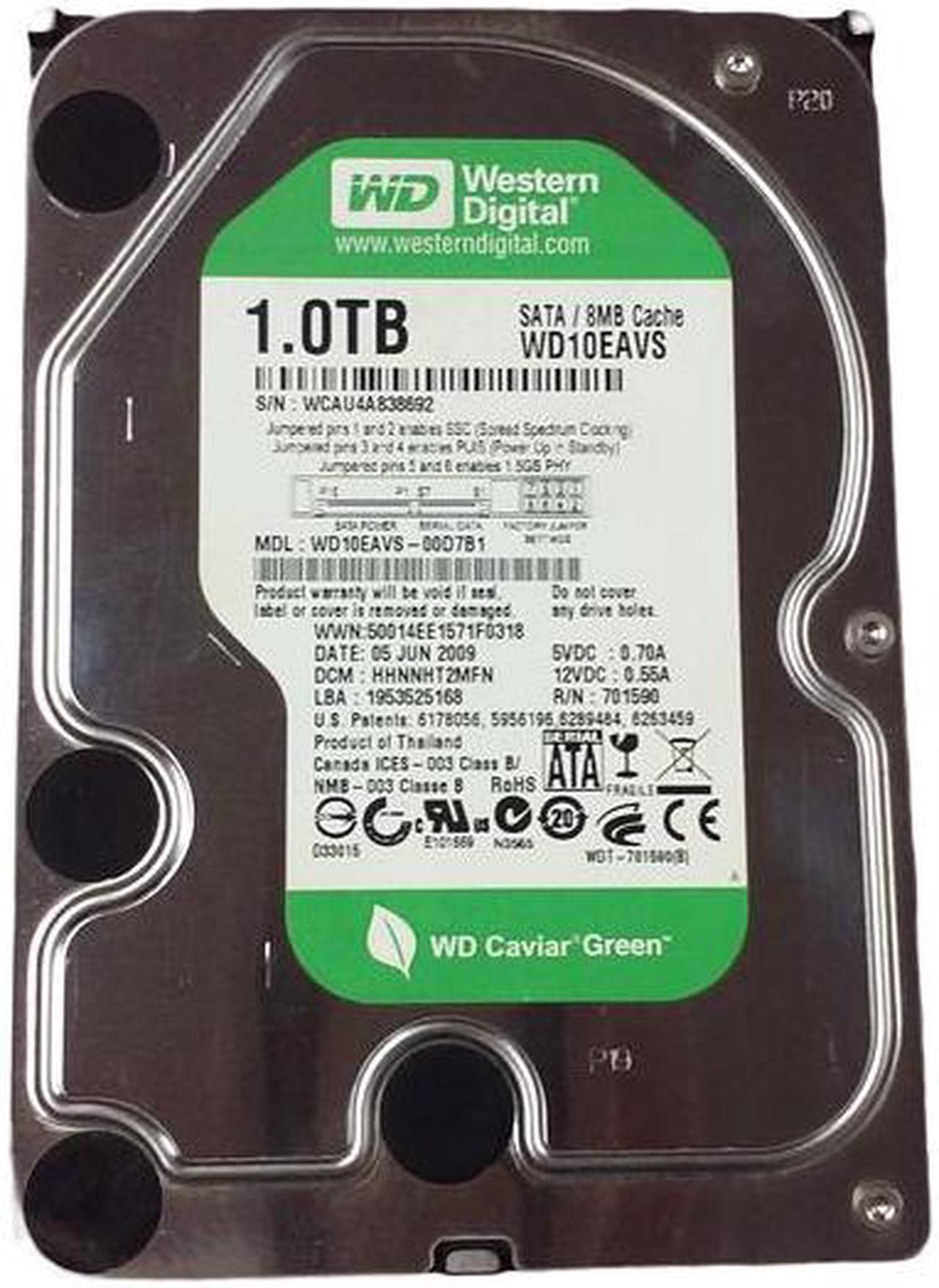 Alt view image 5 of 7 - WD WD10EAVS Caviar Green WD10EAVS 1 TB Hard Drive - 3.5" Internal - SATA (SATA/300)