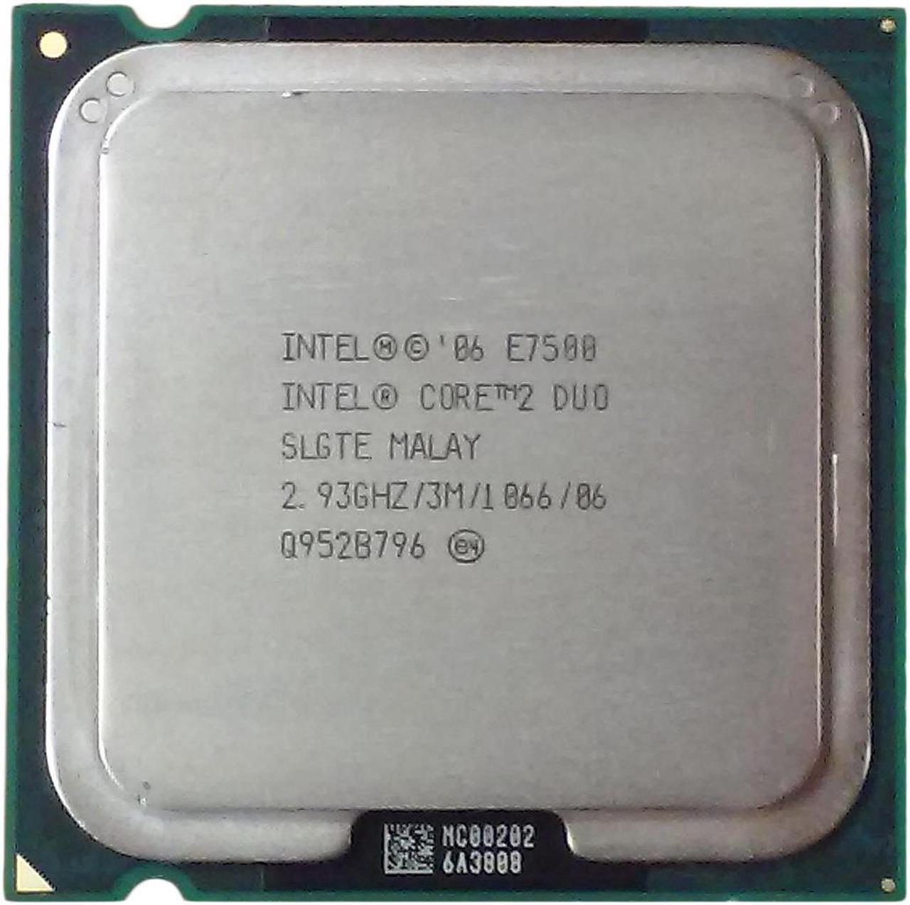 INTEL Slgte  Core 2 Duo E7500 2.93Ghz 3Mb L2 Cache 1066Mhz Fsb Socket Lga775 45Nm 65W Processor Only