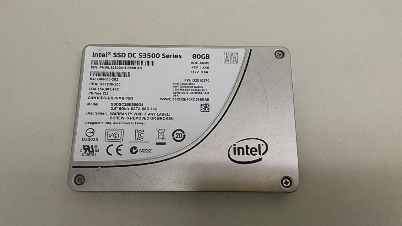Intel DC S3500 SSDSC2BB080G4 2.5" 80GB SATA III MLC Business Solid ...