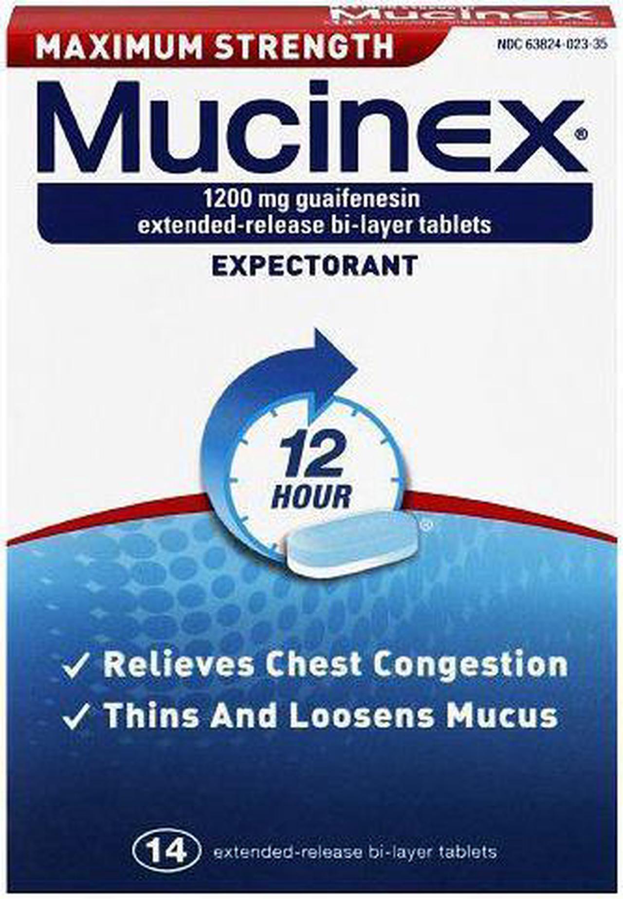 Alt view image 9 of 20 - Mucinex Max Strength Expectorant 14 Tablets/Box 02314