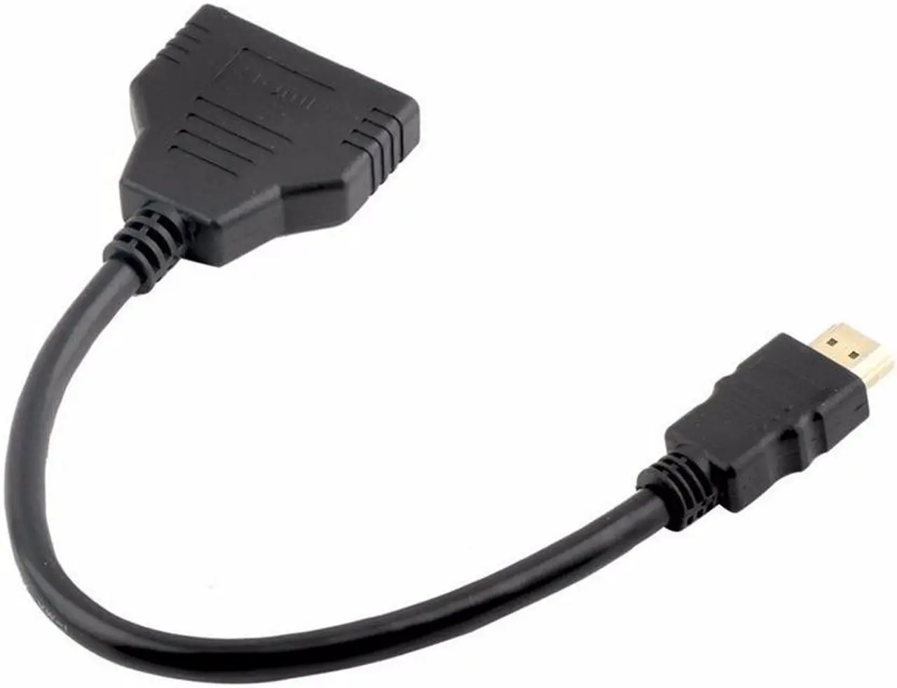 Alt view image 2 of 6 - HDMI Male to Dual HDMI Female 1 to 2 Way HDMI Splitter Adapter Cable For HDTV, Support Two TVs at the Same Time, Signal One in, Two out