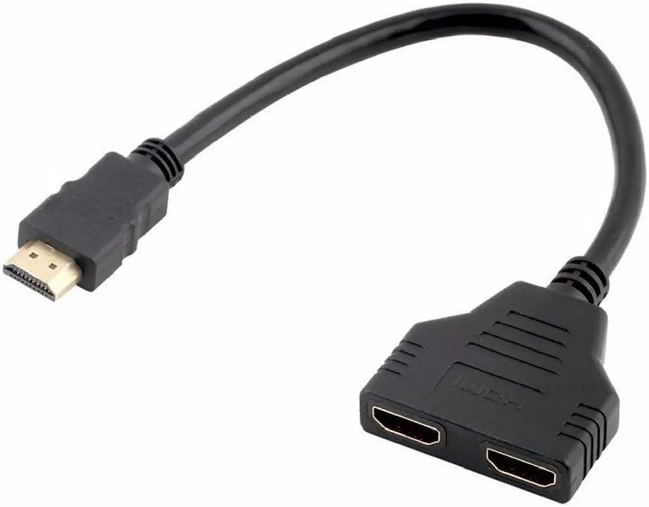 Alt view image 5 of 6 - HDMI Male to Dual HDMI Female 1 to 2 Way HDMI Splitter Adapter Cable For HDTV, Support Two TVs at the Same Time, Signal One in, Two out