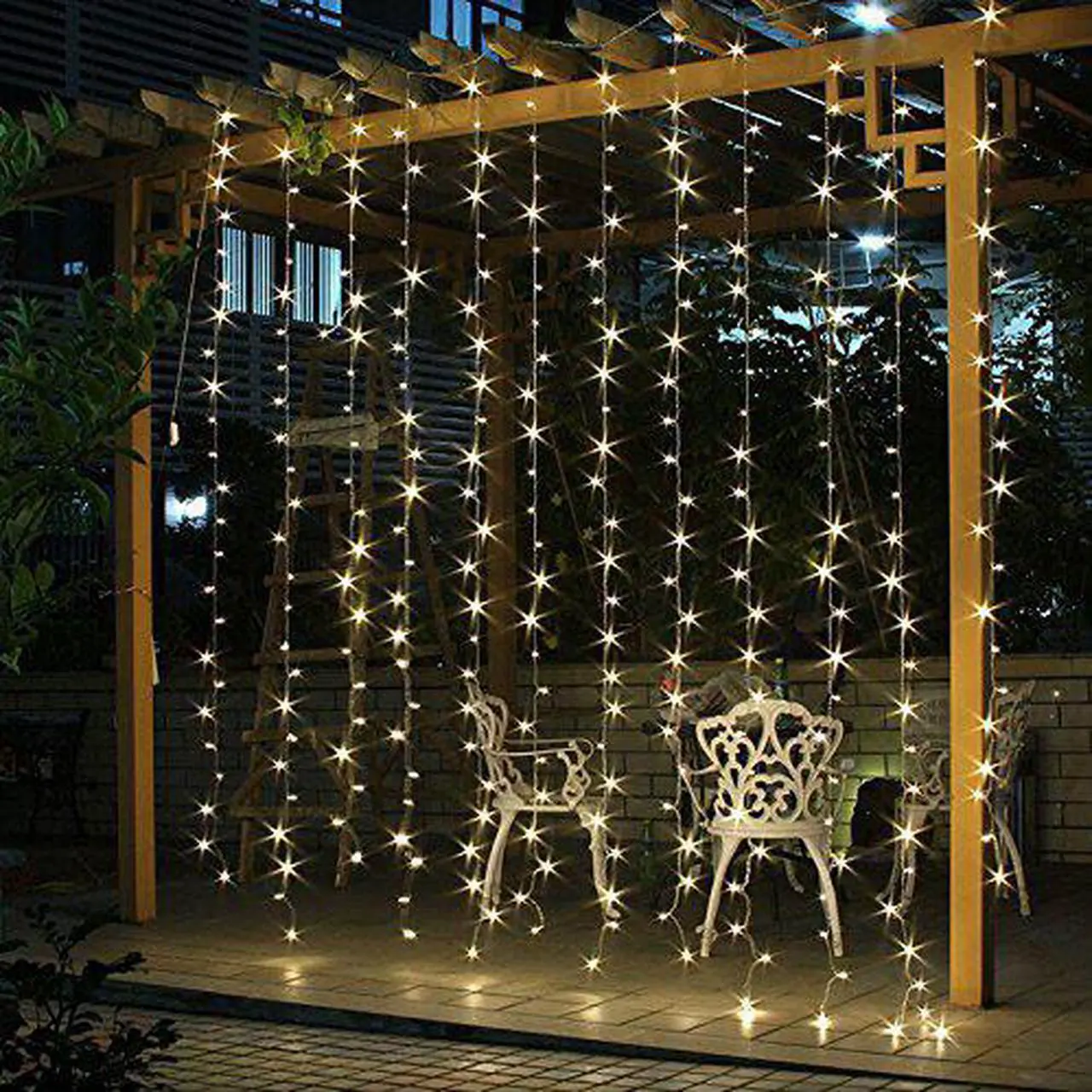 Alt view image 4 of 7 - Twinkle Star 300 LED Window Curtain String Light Wedding Party Home Garden Bedroom Outdoor Indoor Wall Decorations, Warm White