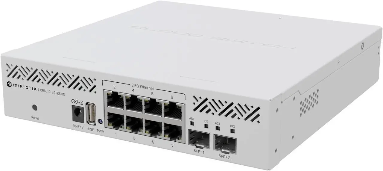 Alt view image 2 of 3 - Mikrotik Switch CRS310-8G+2S+IN 2.5/10 Gigabit combo 256 MB RAM SFP+ ports