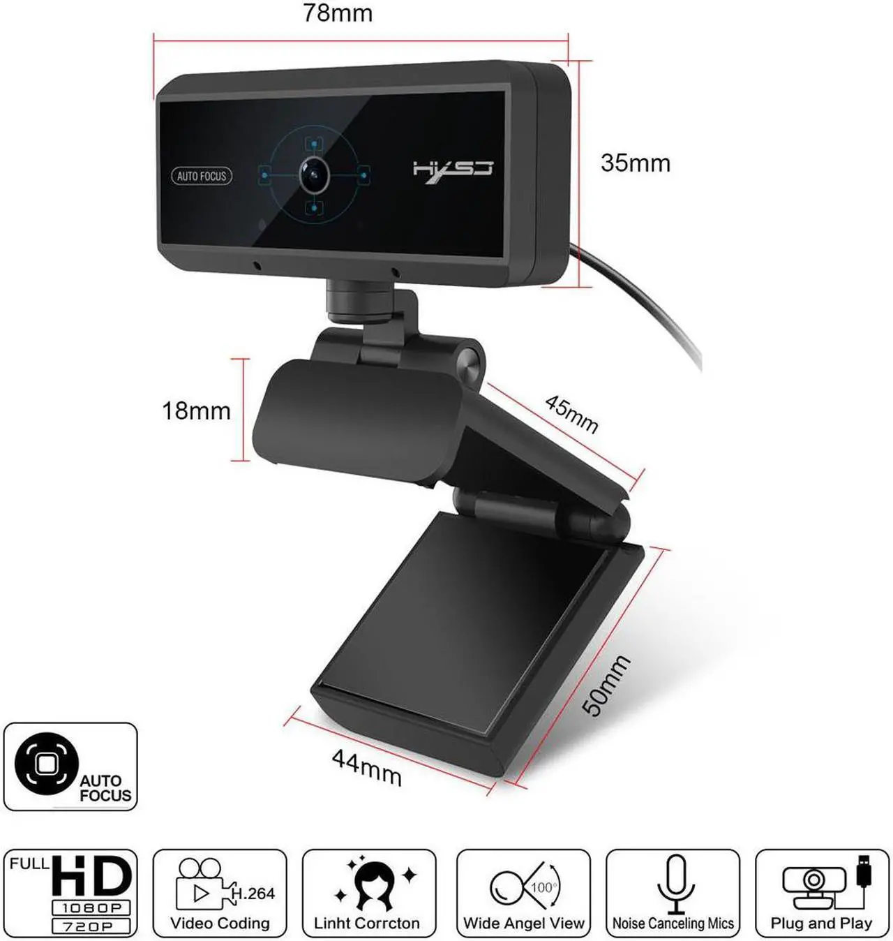Alt view image 5 of 7 - 5.0 Mega 1080P HD Auto Focus Video Webcam