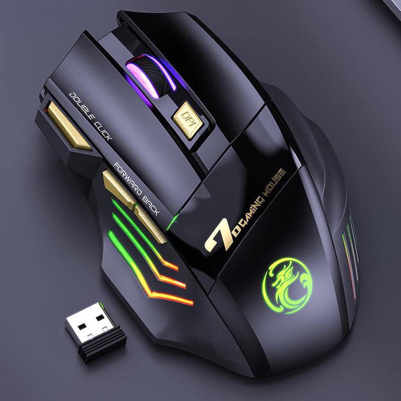 Main image of iMICE GW-X7 7-button Silent Rechargeable Wireless Gaming Mouse with Colorful RGB Lights