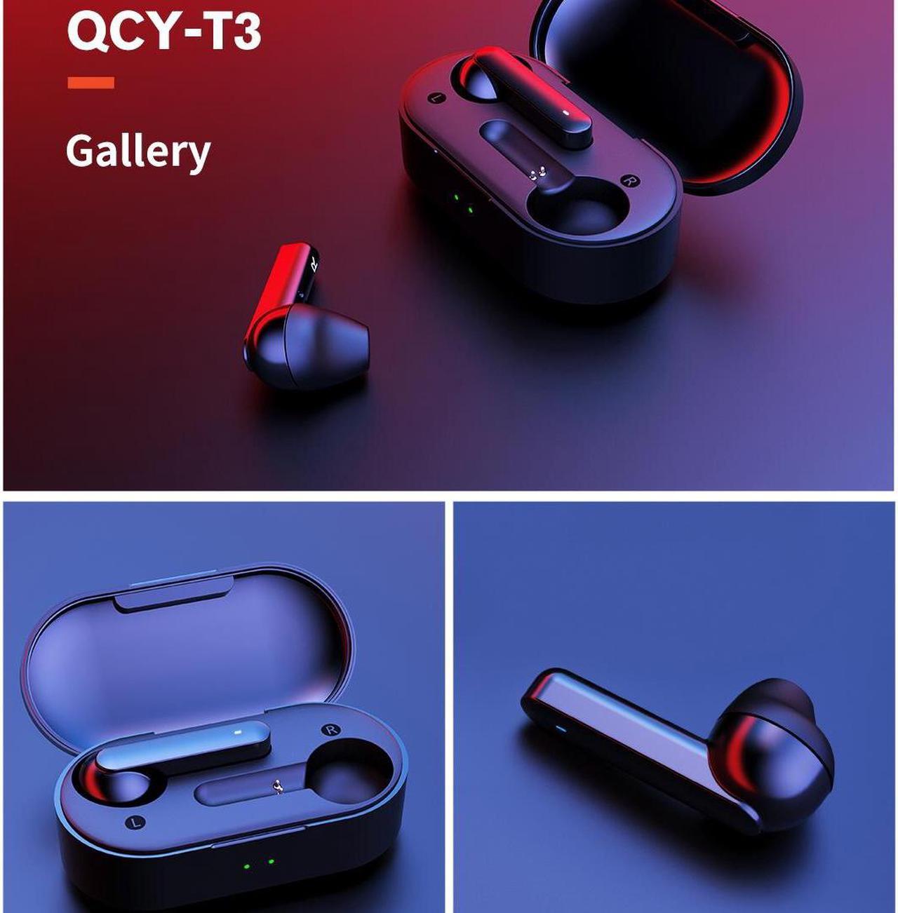 Alt view image 4 of 7 - QCY T3 Bluetooth 5.0 Semi-In-Ear Design Waterproof Wireless Bluetooth Earphone (Black)