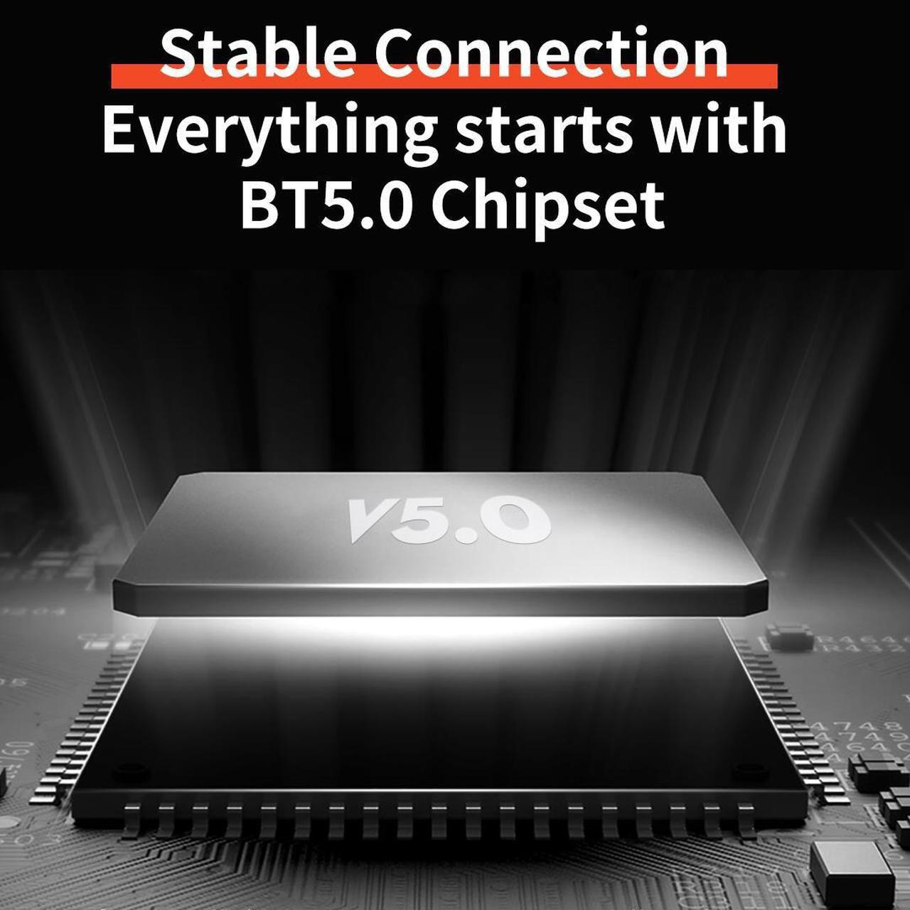 Alt view image 6 of 7 - QCY T3 Bluetooth 5.0 Semi-In-Ear Design Waterproof Wireless Bluetooth Earphone (Black)