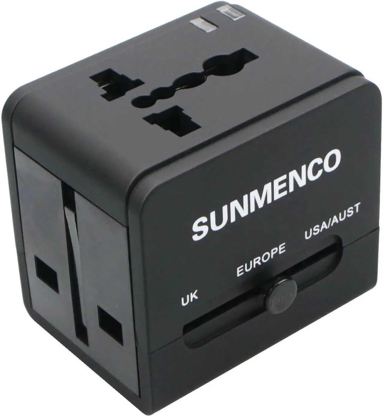 Alt view image 3 of 6 - SUNMENCO All-In-One Worldwide Travel Plug Adapter International AC Power Adapter Safety Wall Charger & Converter (US/JP UK EU AU/CN) w/ 2 USB Charging Ports for iPhone 8 7 7s  x plus huawei Laptops