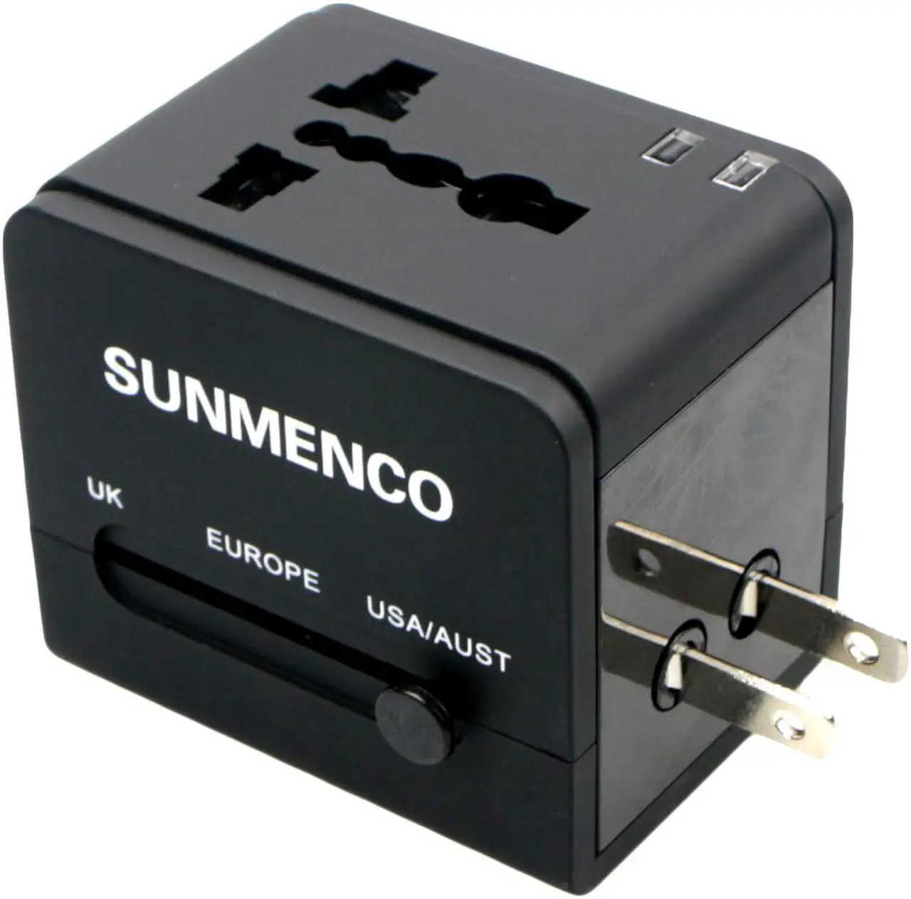 Alt view image 4 of 6 - SUNMENCO All-In-One Worldwide Travel Plug Adapter International AC Power Adapter Safety Wall Charger & Converter (US/JP UK EU AU/CN) w/ 2 USB Charging Ports for iPhone 8 7 7s  x plus huawei Laptops