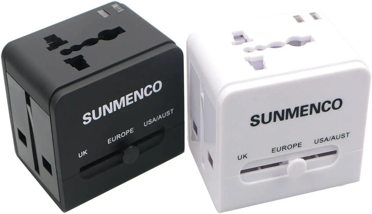 Alt view image 5 of 6 - SUNMENCO All-In-One Worldwide Travel Plug Adapter International AC Power Adapter Safety Wall Charger & Converter (US/JP UK EU AU/CN) w/ 2 USB Charging Ports for iPhone 8 7 7s  x plus huawei Laptops