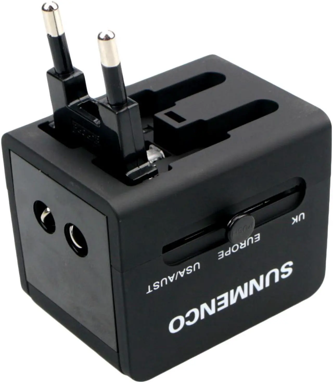 Alt view image 6 of 6 - SUNMENCO All-In-One Worldwide Travel Plug Adapter International AC Power Adapter Safety Wall Charger & Converter (US/JP UK EU AU/CN) w/ 2 USB Charging Ports for iPhone 8 7 7s  x plus huawei Laptops