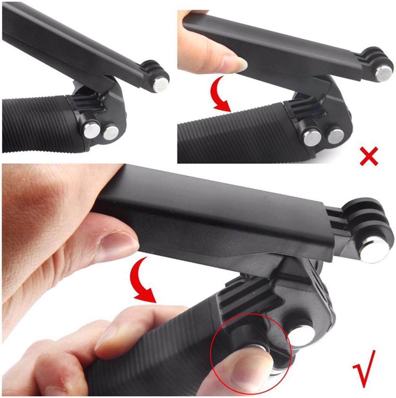 Alt view image 3 of 7 - SUNMENCO Waterproof Selfie Stick Foldable Multi-functional Telescopic Pole 3 Way Grip Monopod Extendable Arm Tripod Stand Mount with Tripod Inside for Gopro Action Camera Cellphone
