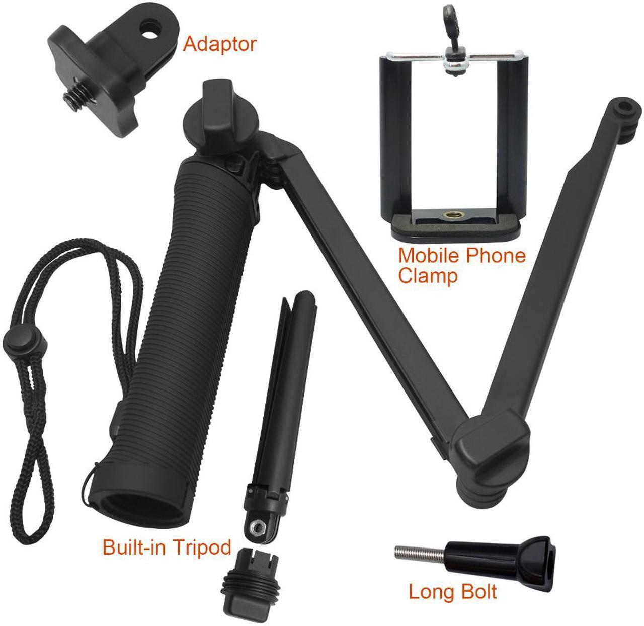 Alt view image 2 of 7 - SUNMENCO Waterproof Selfie Stick Foldable Multi-functional Telescopic Pole 3 Way Grip Monopod Extendable Arm Tripod Stand Mount with Tripod Inside for Gopro Action Camera Cellphone