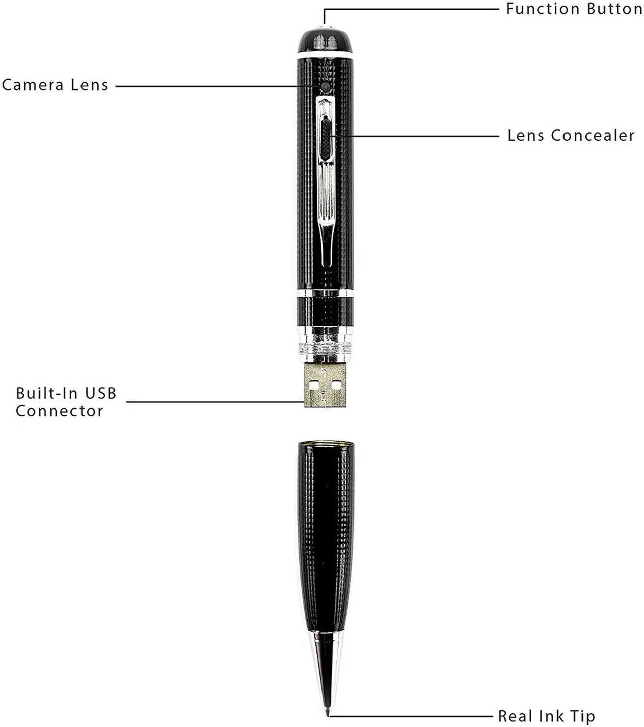 Alt view image 3 of 7 - SUNMENCO 16GB Full HD 1080P Mini Camcorder Pen Camera Video Recording Plug and Play Extreme Pen Hidden Cameras Multifunction DVR Recorder SM599
