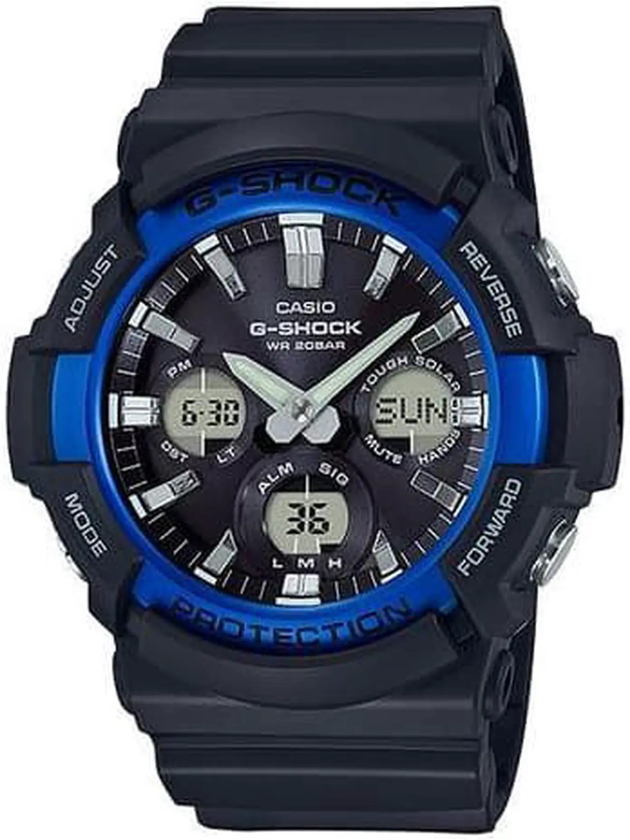 Alt view image 6 of 8 - Casio GAS100B-1A2 G-Shock Polyurethane Analog Quartz Sport Watch, Black
