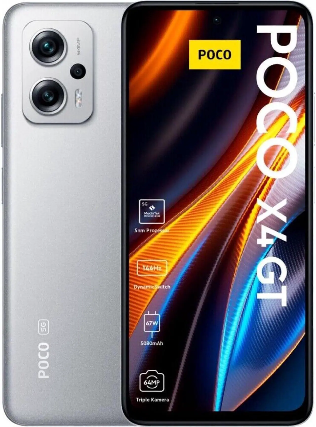 Main image of Xiaomi Poco X4 GT Dual-SIM 256GB ROM + 8GB RAM (GSM Only | No CDMA) Factory Unlocked 5G SmartPhone (Silver) - International Version