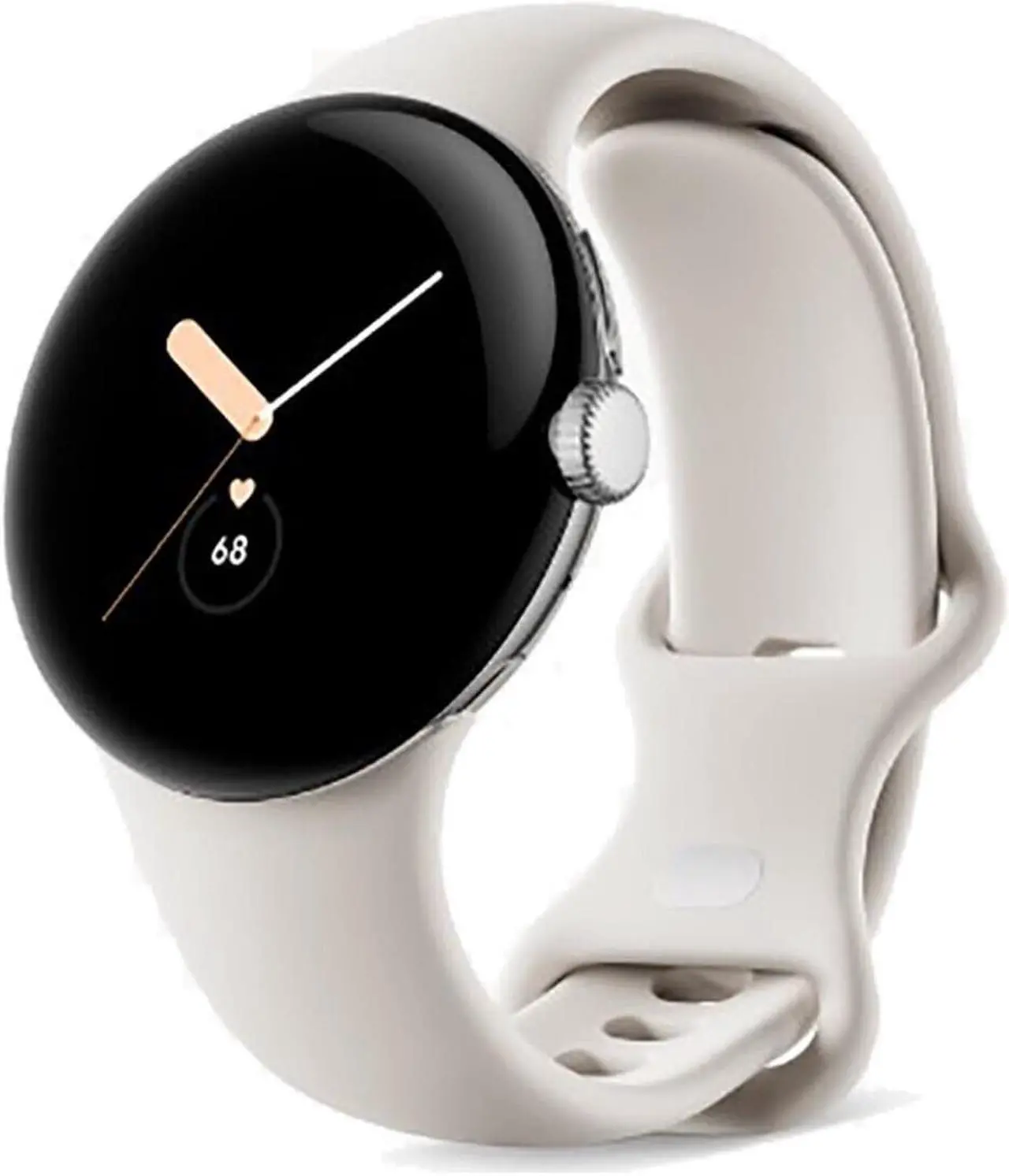Alt view image 2 of 4 - Google Pixel Watch WIFI + Bluetooth 32GB ROM + 2GB RAM Smartwatch - Polished Silver case/Chalk Active band
