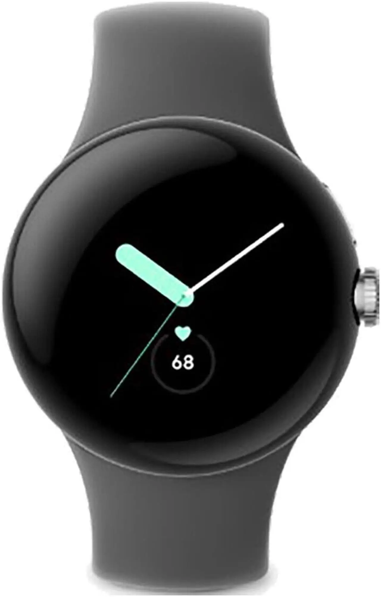 Main image of Google Pixel Watch 4G LTE + Bluetooth 32GB ROM + 2GB RAM Smartwatch - Polished Silver case/Charcoal Active band