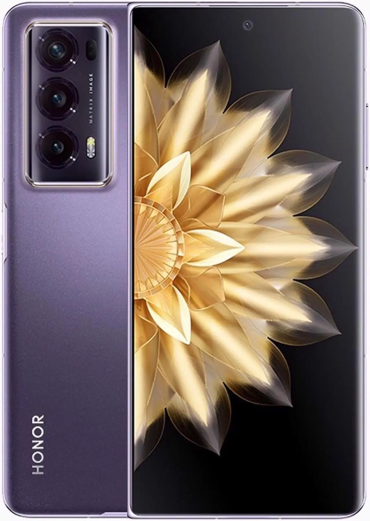 Alt view image 5 of 13 - Honor Magic V2 STANDARD EDITION DUAL SIM 512GB ROM + 16GB RAM (GSM | CDMA) Factory Unlocked 5G Smartphone (Phantom Purple) - International Version