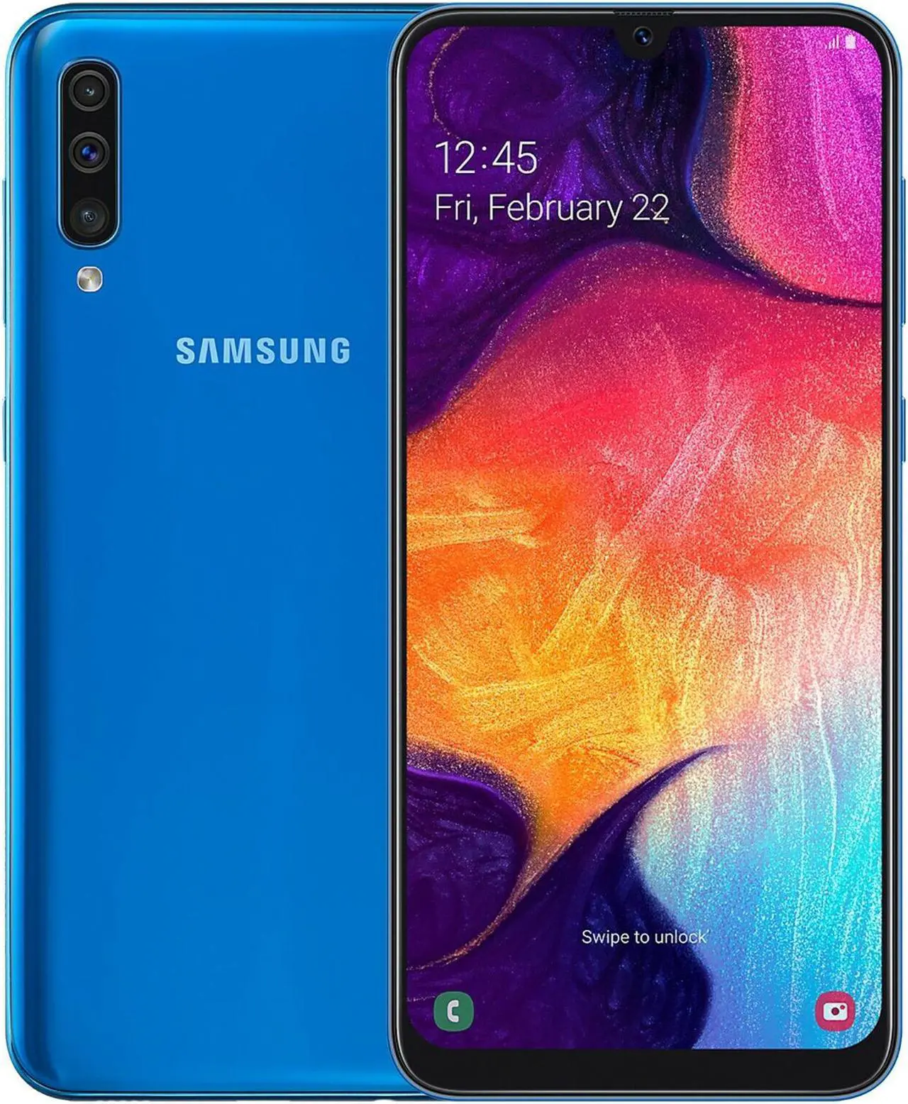 Main image of Samsung Galaxy A50 Dual-SIM 128GB SM-A505F (6.4-Inch, GSM Only, No CDMA) Factory Unlocked 4G/LTE Smartphone - Blue