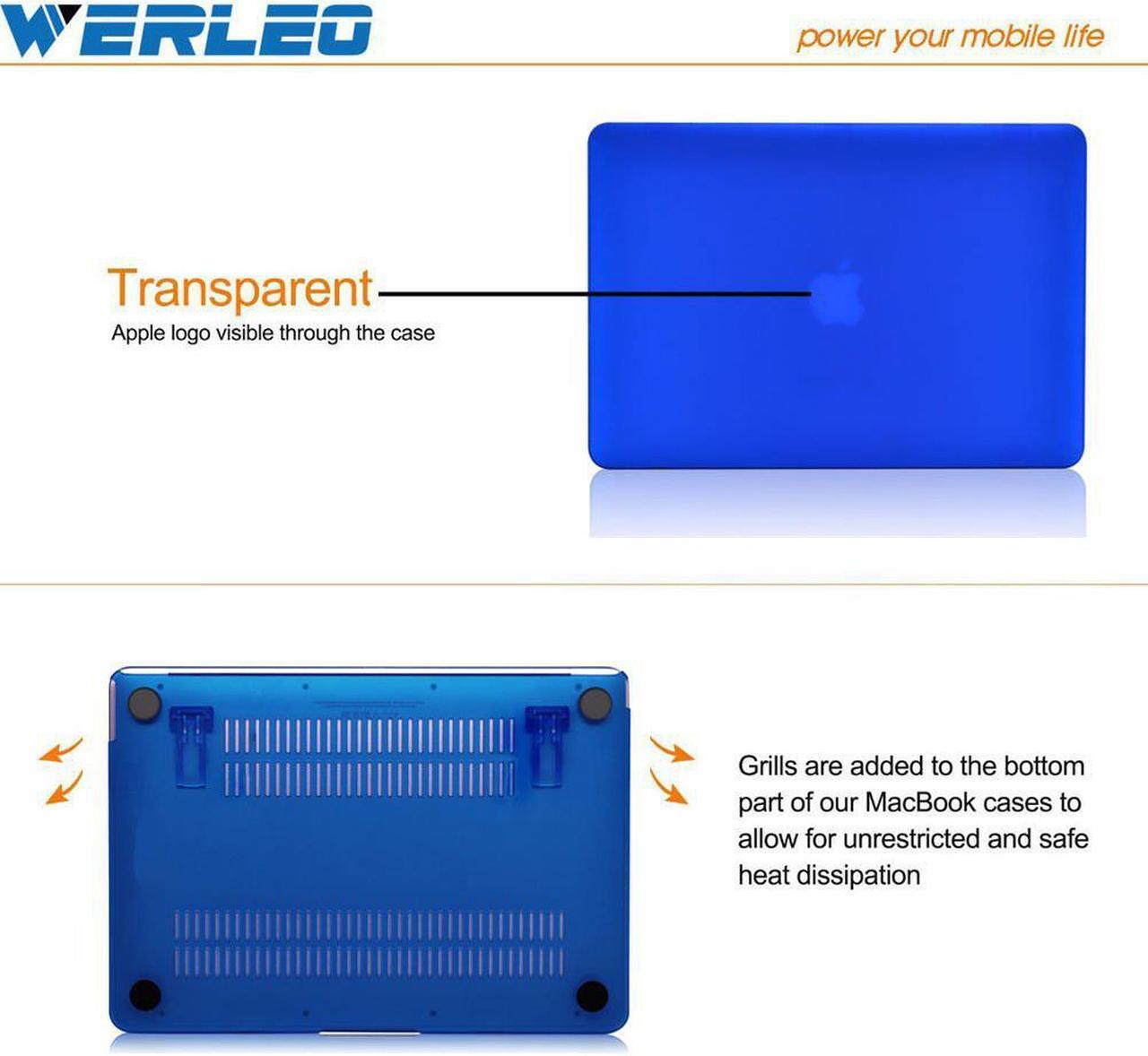 Alt view image 5 of 7 - MacBook Pro 13 Retina Case,Werleo Macbook Retina 13" Blue Soft-Skin Rubberized Hard Case with Foldable Stand & Keyboard Cover for Macbook Pro 13.3" Retina Display A1502/A1425 Shell Cover NO CD-ROM