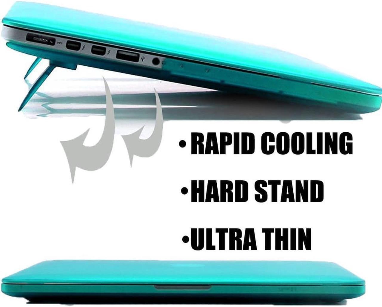 Alt view image 3 of 7 - Macbook Pro Retina 13 inch Rubberized Hard Case Cover for Macbook Pro 13 inch with Retina Display A1502 A1425 Case Shell NO CD-ROM with Foldable Stand Keyboard Cover Teal Blue
