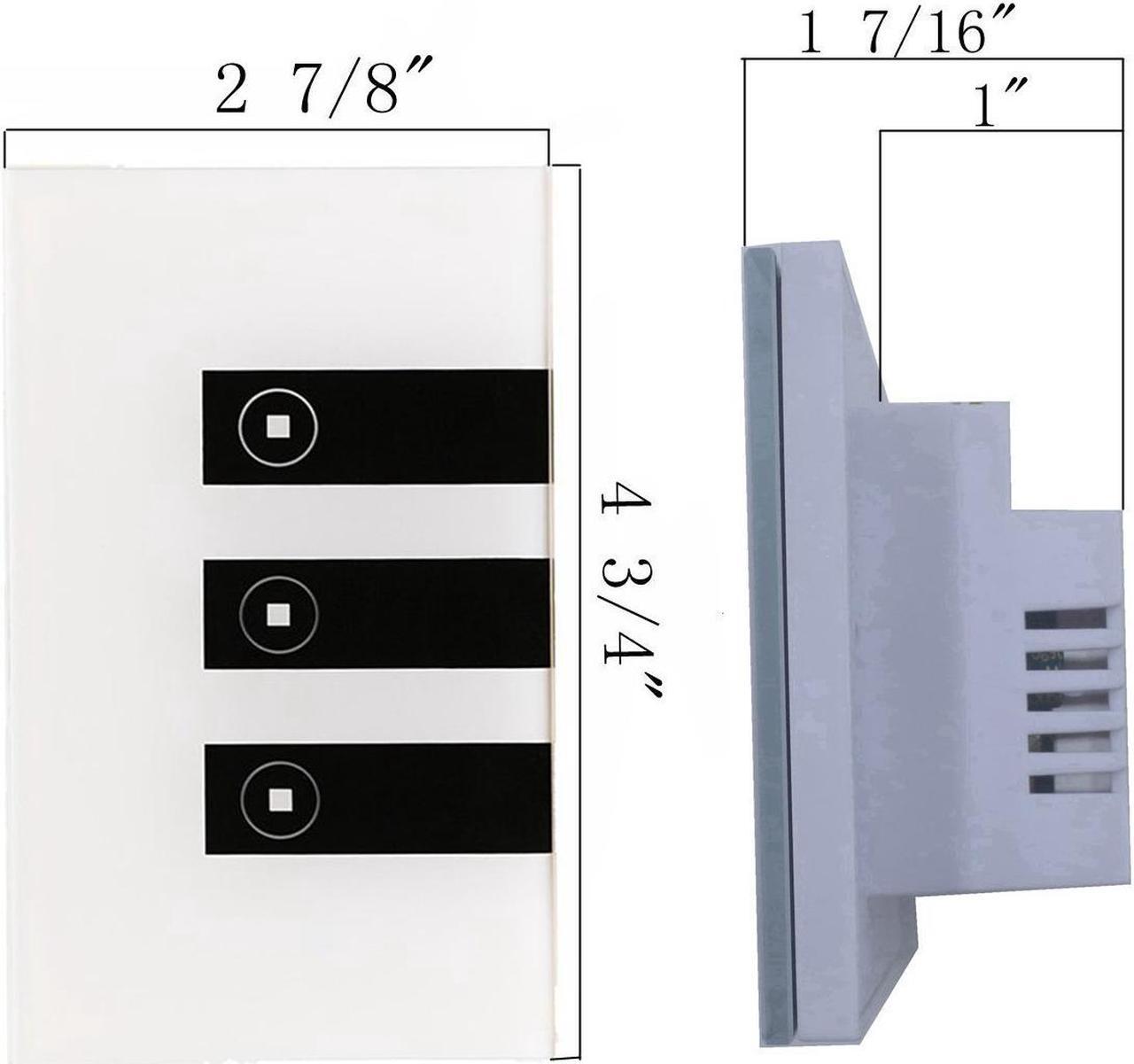 Alt view image 5 of 7 - Smart Switch, Werleo WIFI Smart Wall Light Switch 3 Gang Wireless in Wall Switch Glass Touch Panel Plate Compatible with Alexa Echo Google Home Remote Control Lights by Android IOS APP Timing Function