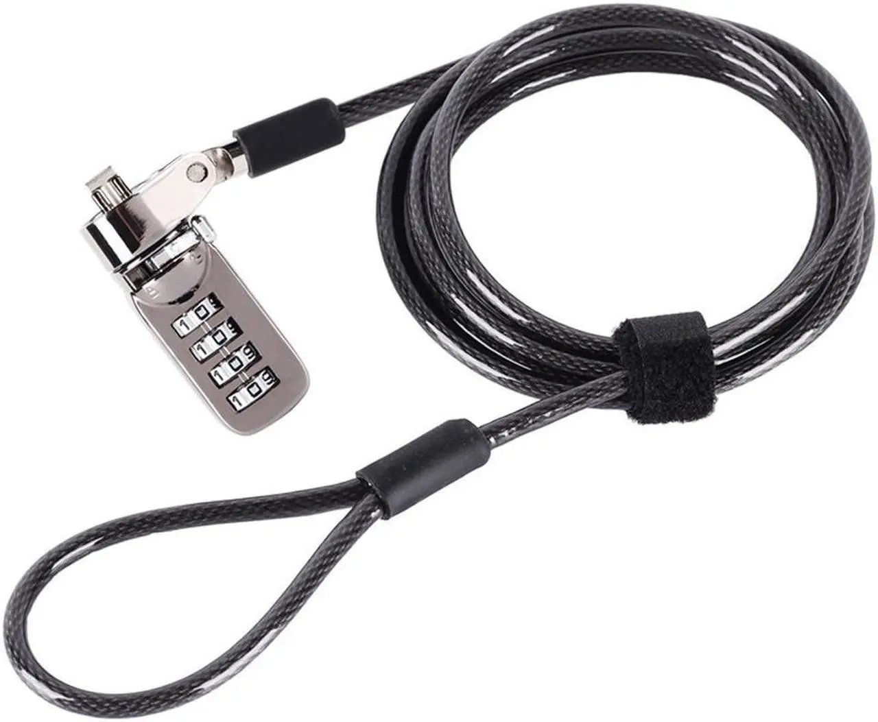 Main image of Werleo Notebook Laptop Combination Lock Security Cable - 4 Digit Password Protections, Theft Deterrent - with Sturdy Thick Black Security Cable - for Desktops, Laptops and Projectors