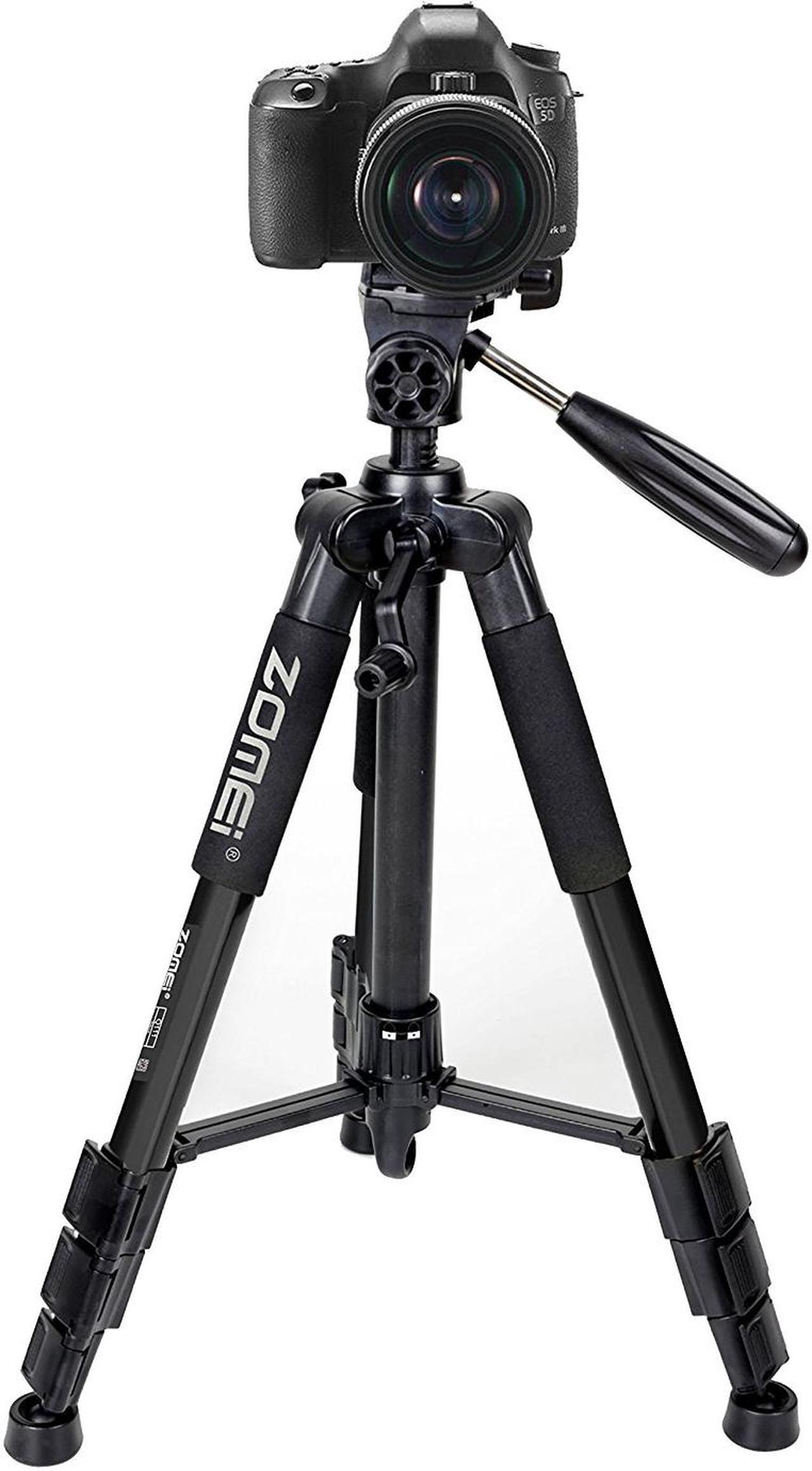 Alt view image 2 of 7 - 55" Compact Light Weight Travel Portable Folding SLR Camera Tripod for Canon Nikon Sony DSLR Camera Video with Carry Case(black)