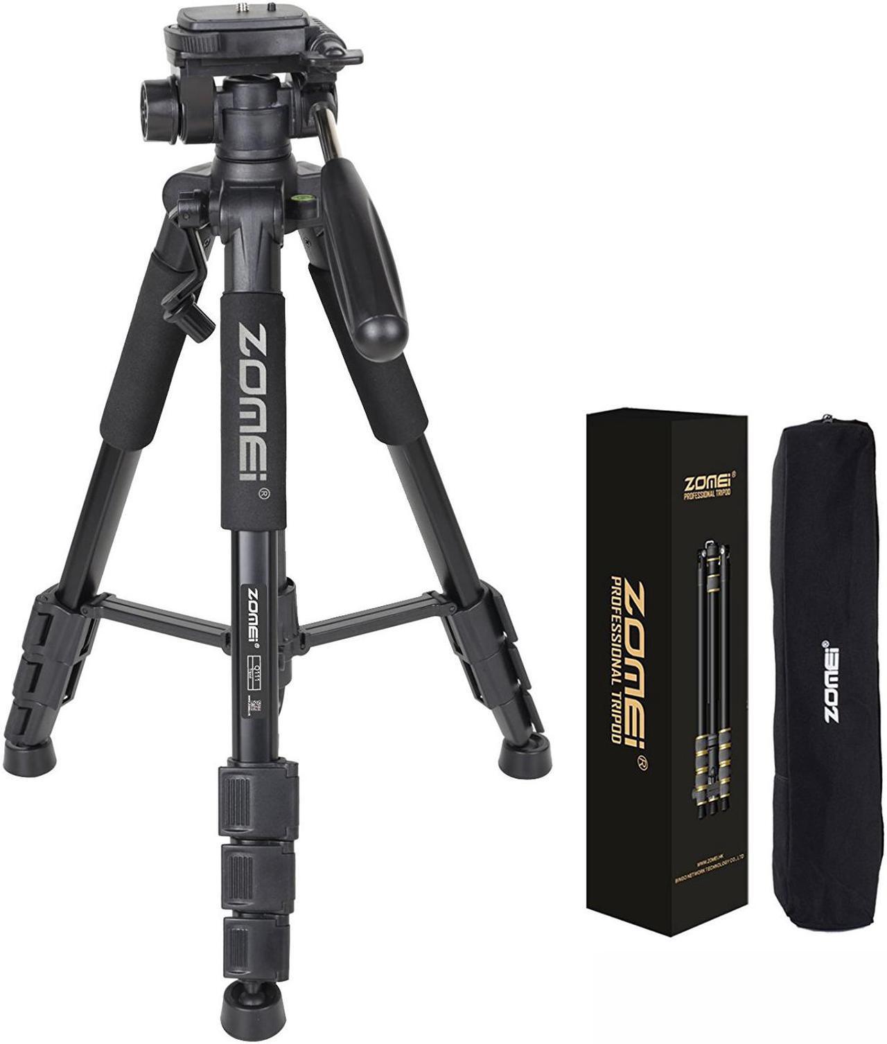 Alt view image 3 of 7 - 55" Compact Light Weight Travel Portable Folding SLR Camera Tripod for Canon Nikon Sony DSLR Camera Video with Carry Case(black)