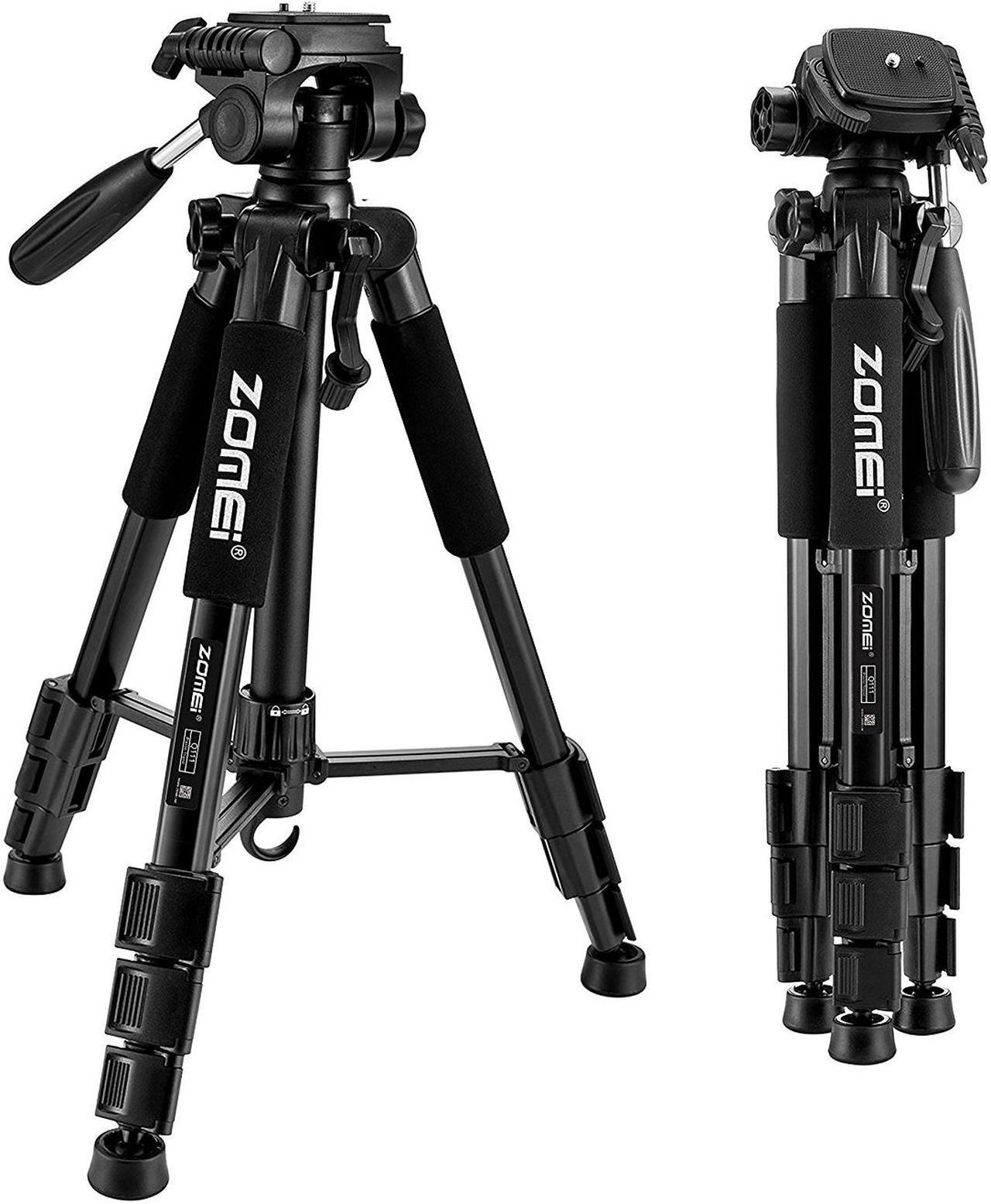 Main image of 55" Compact Light Weight Travel Portable Folding SLR Camera Tripod for Canon Nikon Sony DSLR Camera Video with Carry Case(black)