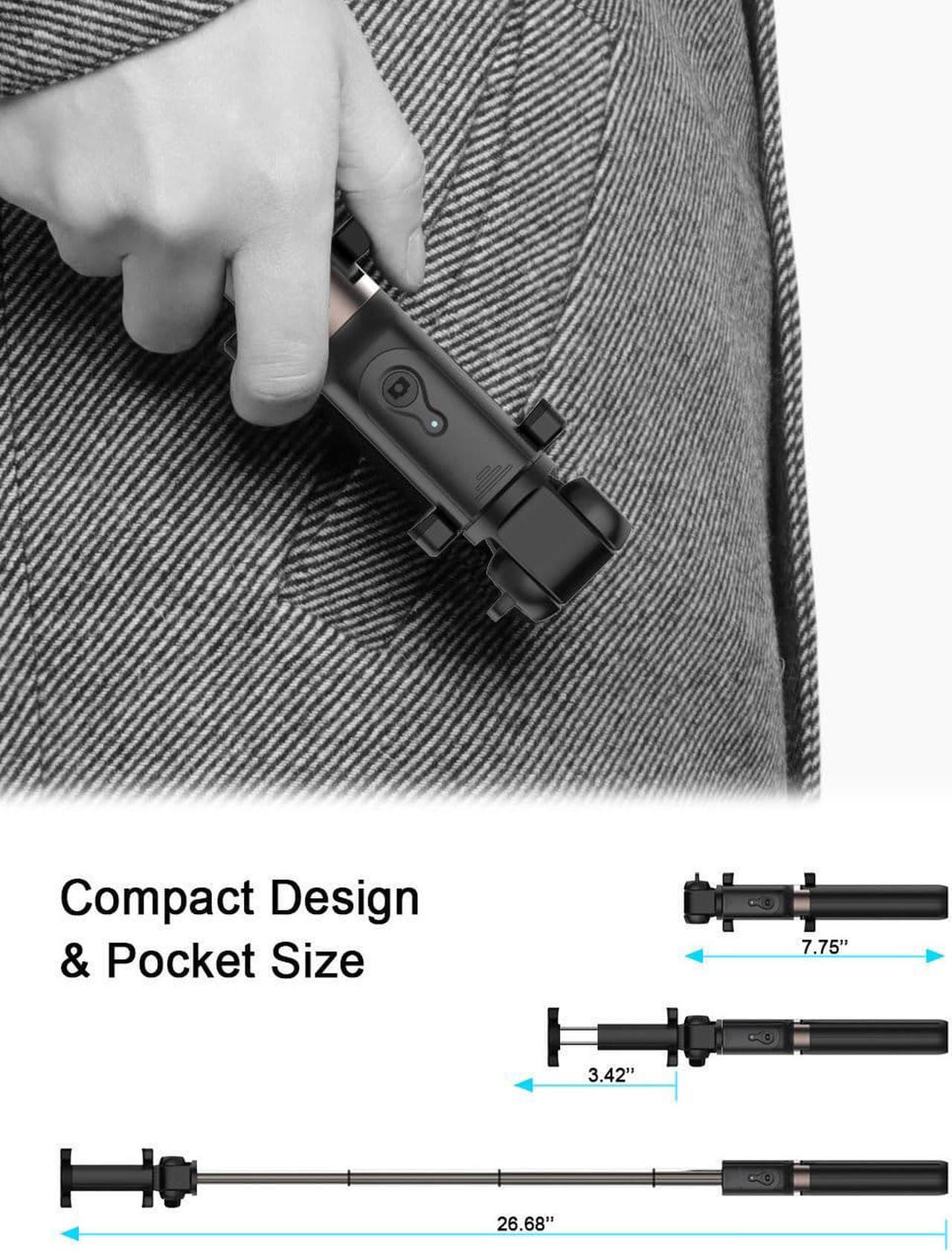 Alt view image 4 of 7 - Bluetooth Selfie Stick Tripod Wireless Remote for iPhone X 8 7 6 Samsung Android