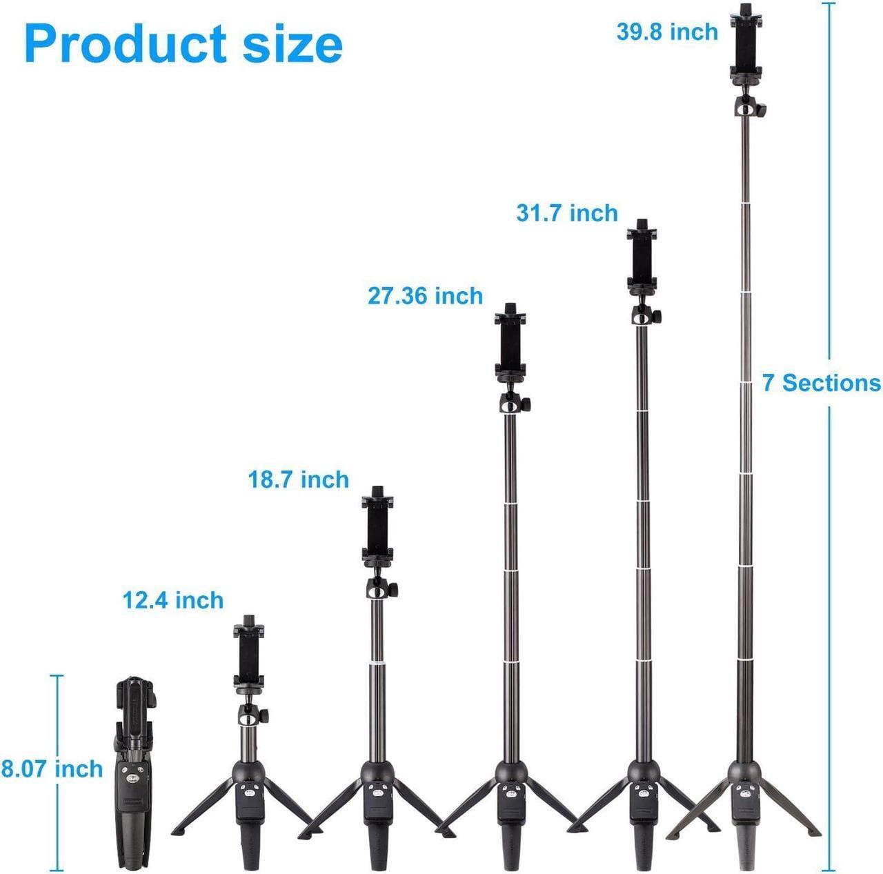 Alt view image 5 of 7 - Extendable Bluetooth Selfie Stick & Tripod Stand Wireless Remote iPhone Galaxy