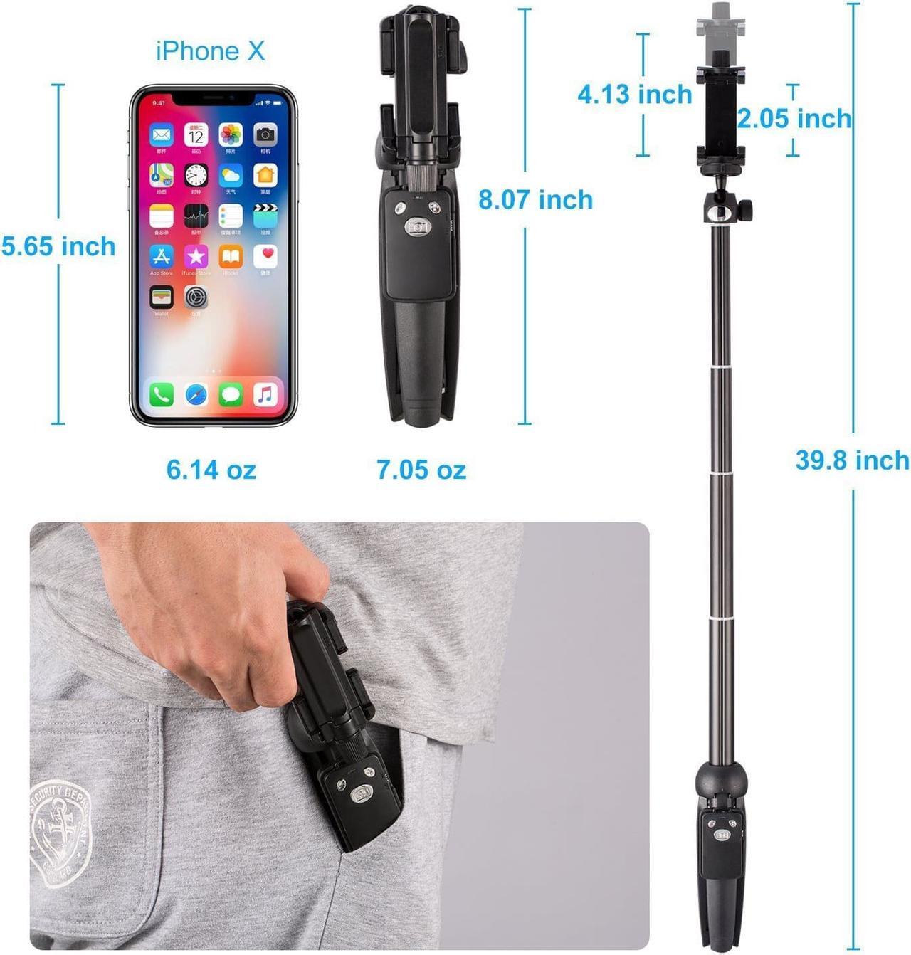 Alt view image 3 of 7 - Extendable Bluetooth Selfie Stick & Tripod Stand Wireless Remote iPhone Galaxy