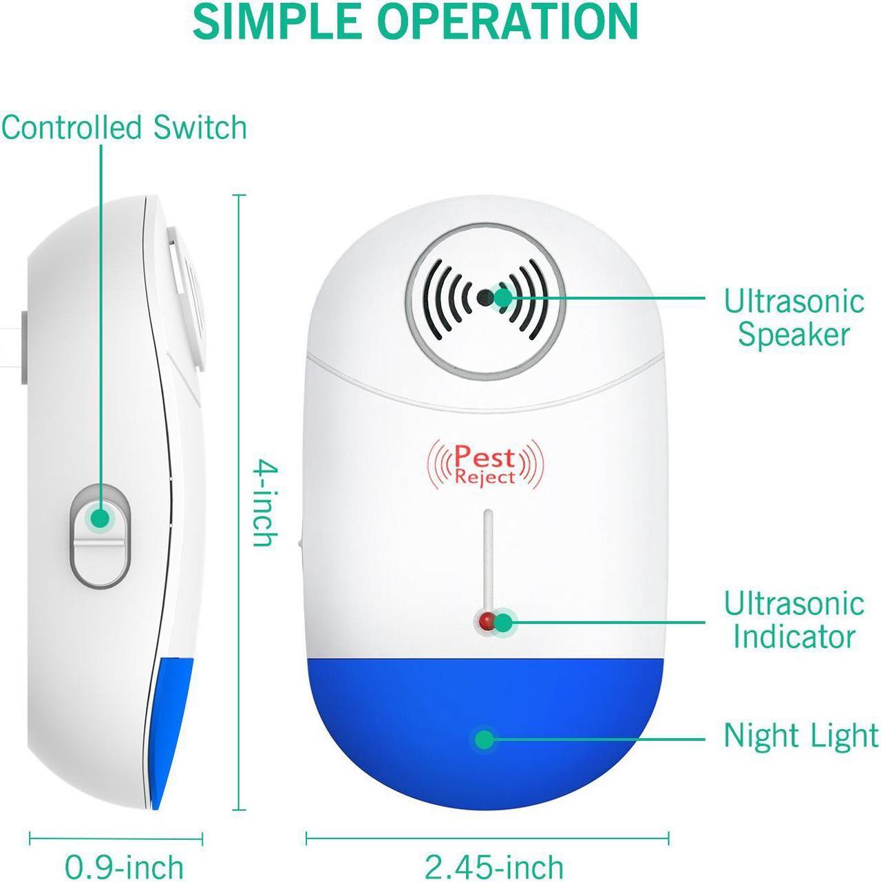 Alt view image 4 of 7 - [2018 UPGRADED]Ultrasonic Pest Repeller - Electronic Mouse Repellent Plug in Pest Control - Pest Repellent for Mice,Rat,Bug,Spider,Roach,Ant,Mosquito,Fly - No More Mouse Traps,Insect Spray & Baits