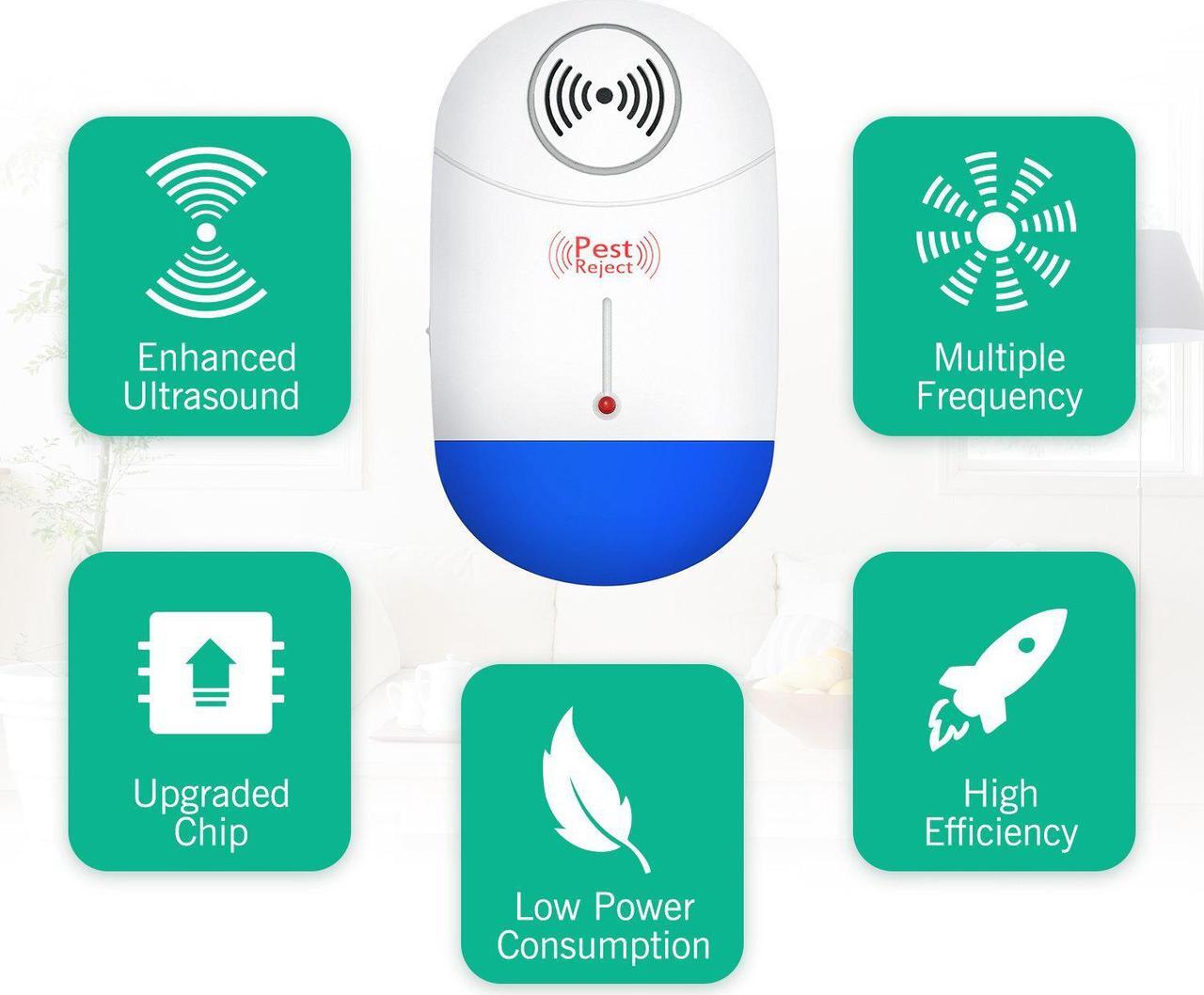 Alt view image 2 of 7 - [2018 UPGRADED]Ultrasonic Pest Repeller - Electronic Mouse Repellent Plug in Pest Control - Pest Repellent for Mice,Rat,Bug,Spider,Roach,Ant,Mosquito,Fly - No More Mouse Traps,Insect Spray & Baits