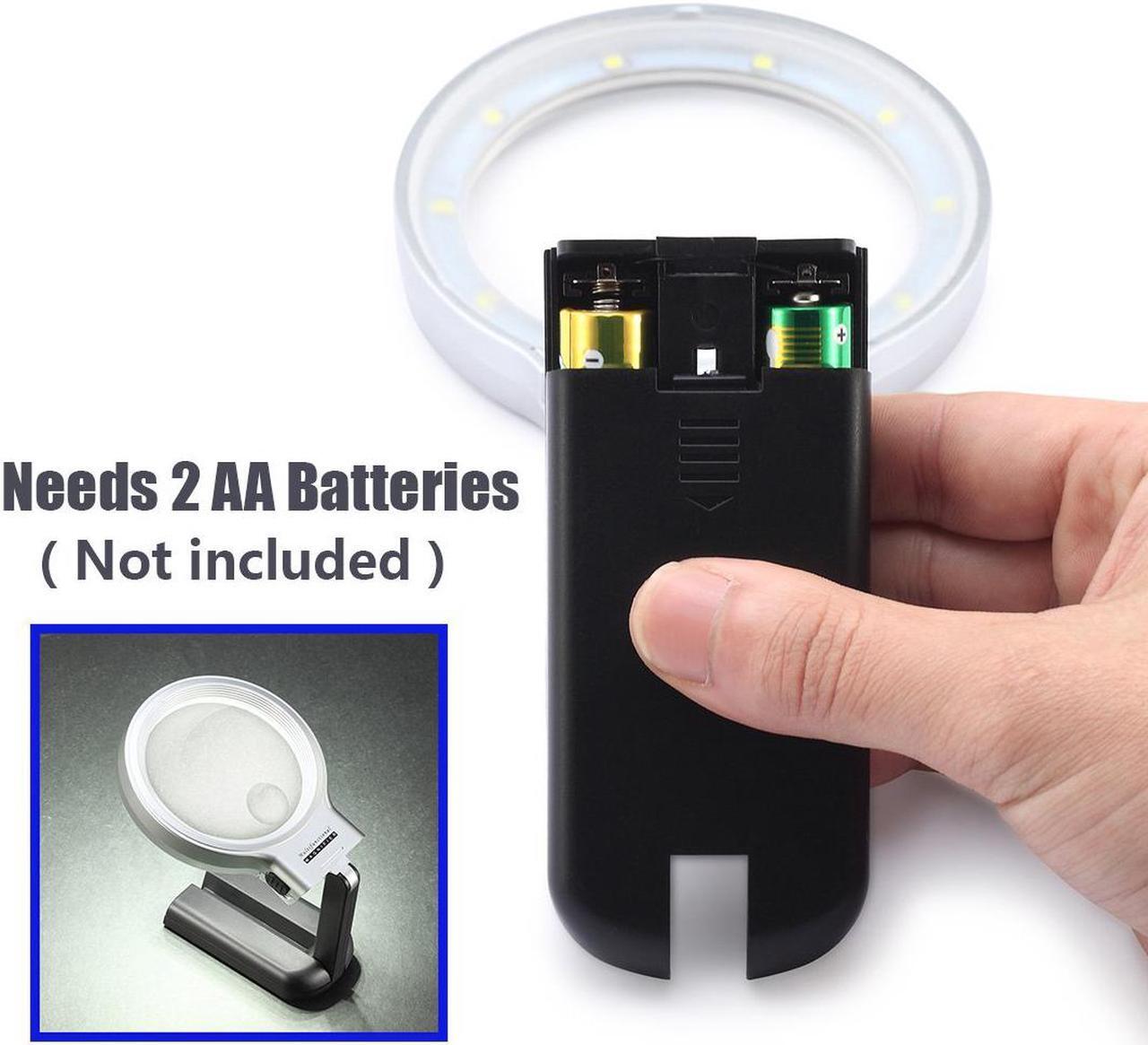 Alt view image 3 of 7 - LED Lighted Hands Free Magnifying Glass with Light Stand - 3X 4.5X Large Handheld Illuminated Magnifier For Reading, Inspection, Soldering, Needlework, Repair, Hobby & Crafts