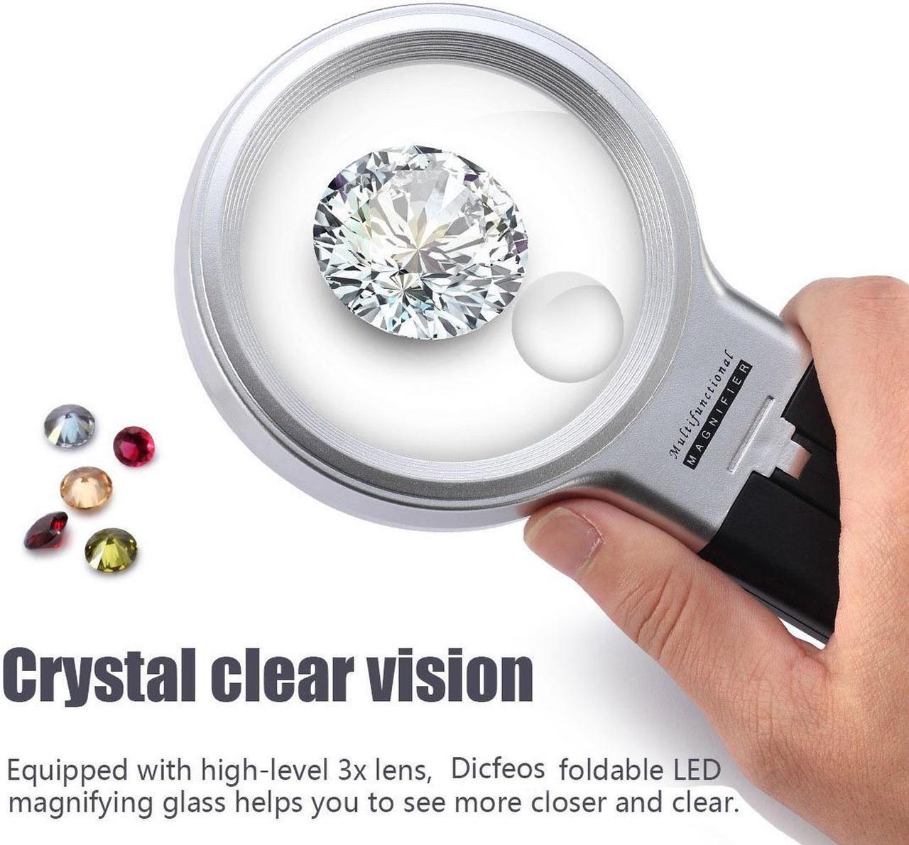 Alt view image 5 of 7 - LED Lighted Hands Free Magnifying Glass with Light Stand - 3X 4.5X Large Handheld Illuminated Magnifier For Reading, Inspection, Soldering, Needlework, Repair, Hobby & Crafts
