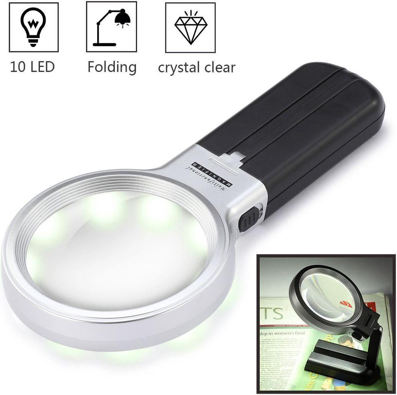 Main image of LED Lighted Hands Free Magnifying Glass with Light Stand - 3X 4.5X Large Handheld Illuminated Magnifier For Reading, Inspection, Soldering, Needlework, Repair, Hobby & Crafts