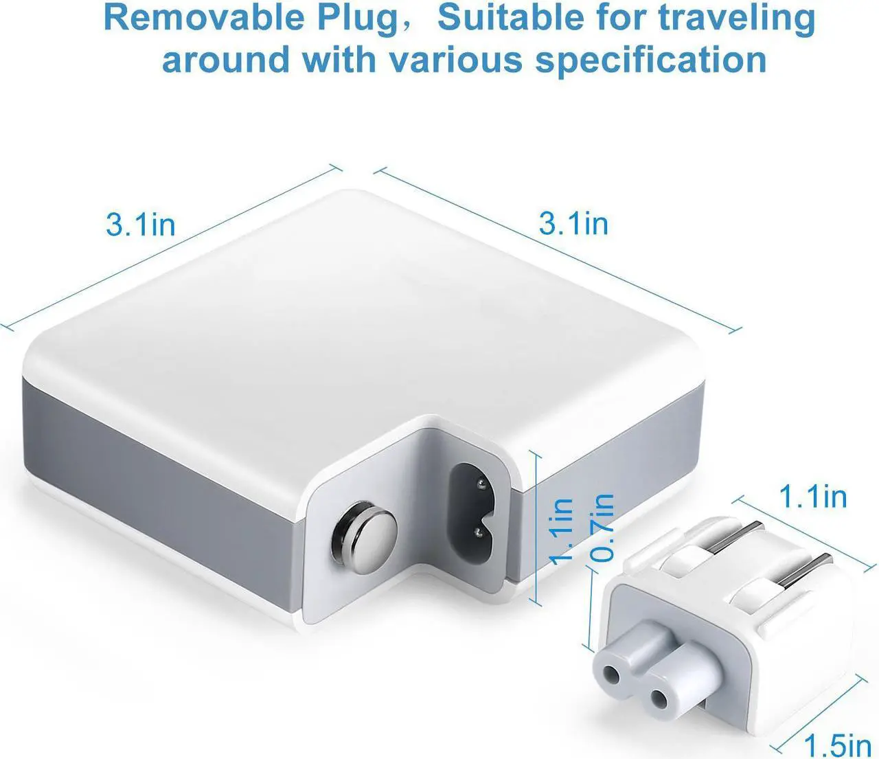 Alt view image 3 of 7 - USB C Power Adapter Charger 61W 4-Port USB Type C Wall Charger Station with Power Delivery Port for Apple MacBook, iPhone X 8 Plus and 3 Power iSmart Ports for iPhone, iPad and More