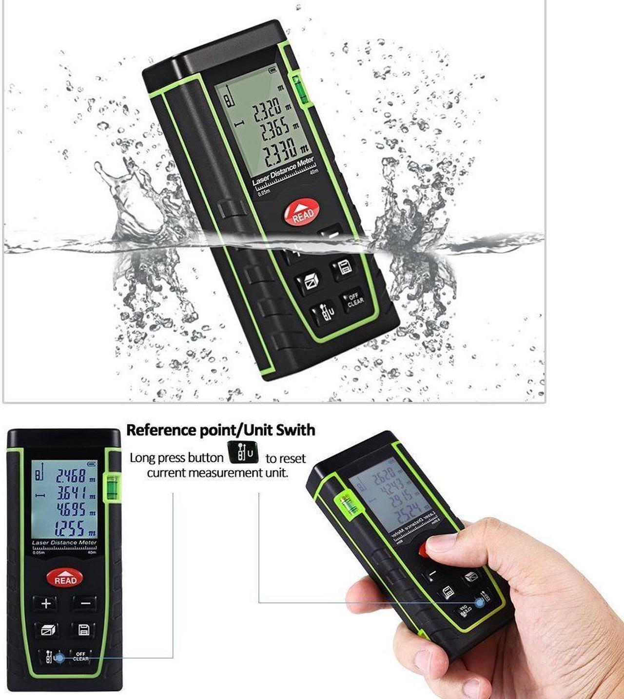 Alt view image 5 of 7 - Laser Measure Laser Distance Measure with Single Distance and Continuous Measurement,Area and Volume Measurement,Range Finder with m/in/ft,Laser Measure