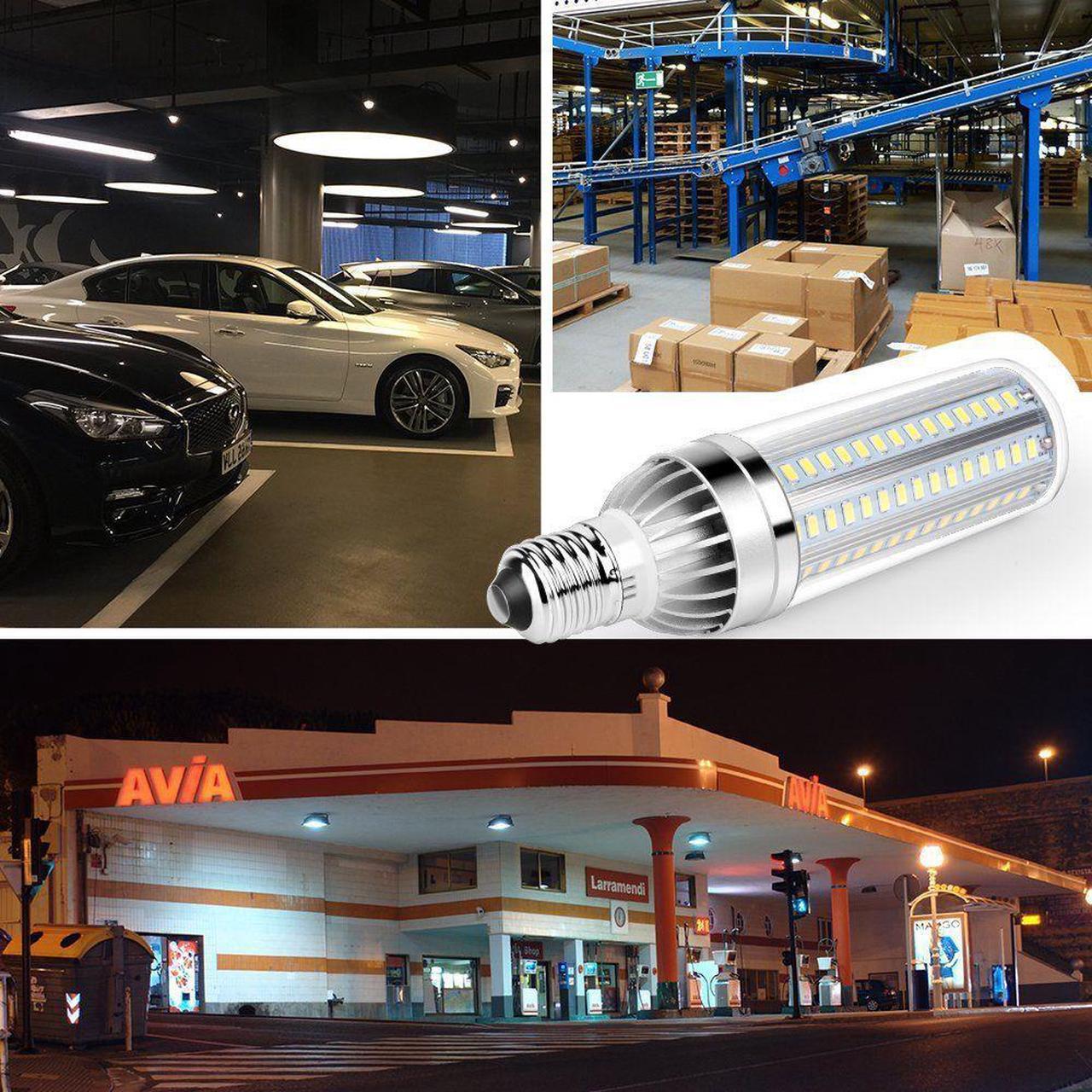Alt view image 4 of 6 - 50W Super Bright Corn LED Light Bulbs (250W Equivalent) - E26 Base 5500 Lumens 6500K Daylight Cool White for Indoor Outdoor Large Area Lighting - Home Backyard Garage Warehouse Street Lamp