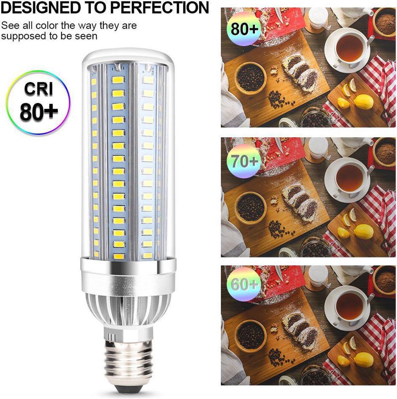 Alt view image 5 of 6 - 50W Super Bright Corn LED Light Bulbs (250W Equivalent) - E26 Base 5500 Lumens 6500K Daylight Cool White for Indoor Outdoor Large Area Lighting - Home Backyard Garage Warehouse Street Lamp