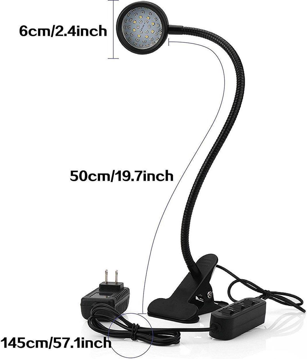 Alt view image 2 of 7 - 20W LED Grow Light 44 LEDs Red Bule White 3 Mode Desk Clip Plant Lamp with Flexible 360 Degree Gooseneck for Indoor Plants Hydroponics Greenhouse Desktop Office Plants Pot culture