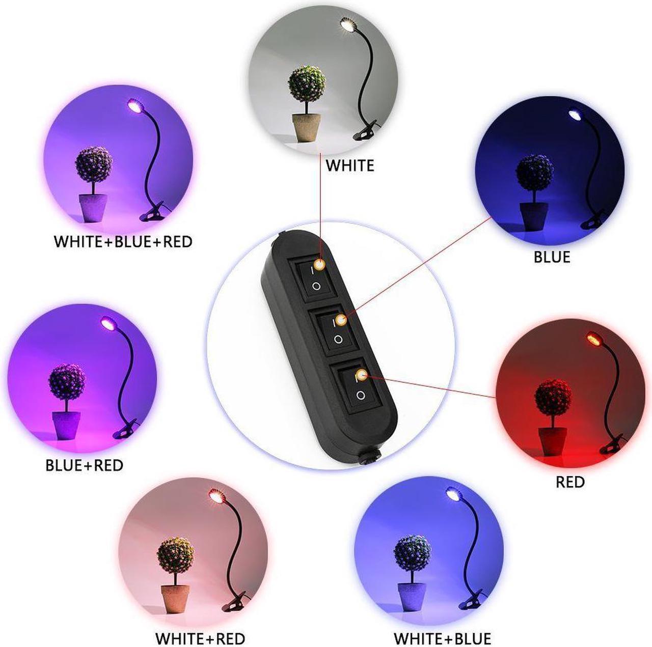Alt view image 7 of 7 - 20W LED Grow Light 44 LEDs Red Bule White 3 Mode Desk Clip Plant Lamp with Flexible 360 Degree Gooseneck for Indoor Plants Hydroponics Greenhouse Desktop Office Plants Pot culture