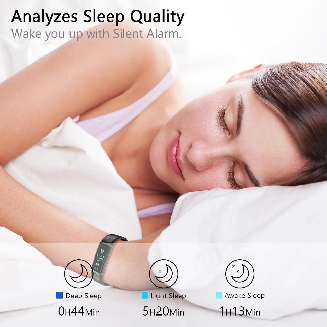 Alt view image 4 of 7 - Fitness Tracker Heart Rate Monitor Color Screen Smart Watch With Sleep Monitor, Step Counter, Message Reminder, IP68 Waterproof Activity Tracker for Android iOS Smart Phone