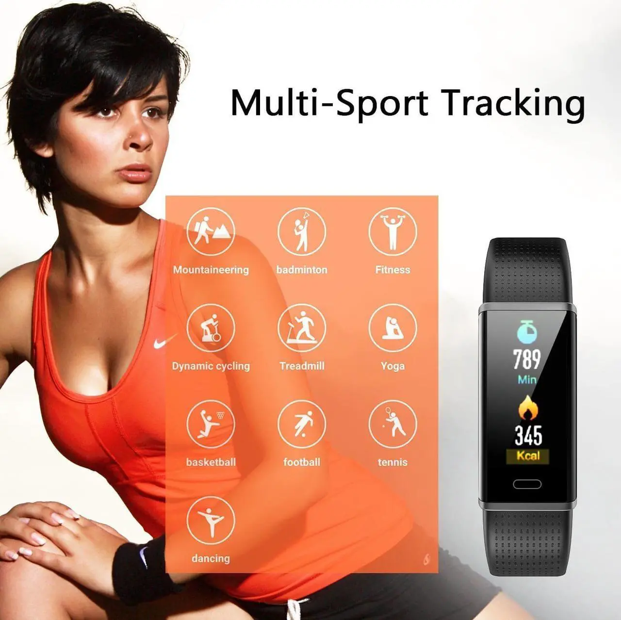 Alt view image 7 of 7 - Fitness Tracker Heart Rate Monitor Color Screen Smart Watch With Sleep Monitor, Step Counter, Message Reminder, IP68 Waterproof Activity Tracker for Android iOS Smart Phone